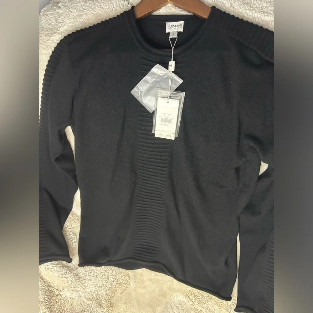 Armani collezioni men’s black sweater shirt - Picture 4 of 6
